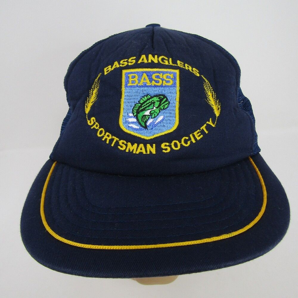Vintage Bass Anglers Sportsman Society Snapback Hat Adjustable Mesh Trucker Cap